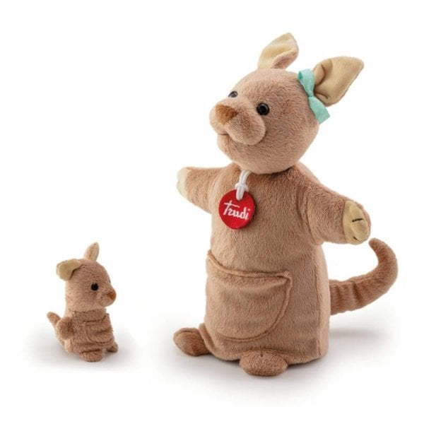 Handpuppe Känguru mit Baby 25 cm