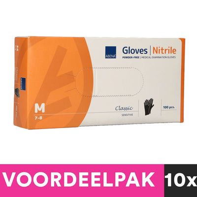 Abena Abena powded Nitril Handschuhe Größe mittel 100 Stück Schwarzer Rabattpaket