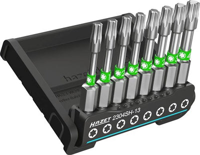 Hazet Smart Holder mit 8 Bits lang 2304SH-13 1 4 Zoll (6,3 mm) Sechskant massiv Innen-Torx®-Profil 8-teilig T10 – T40
