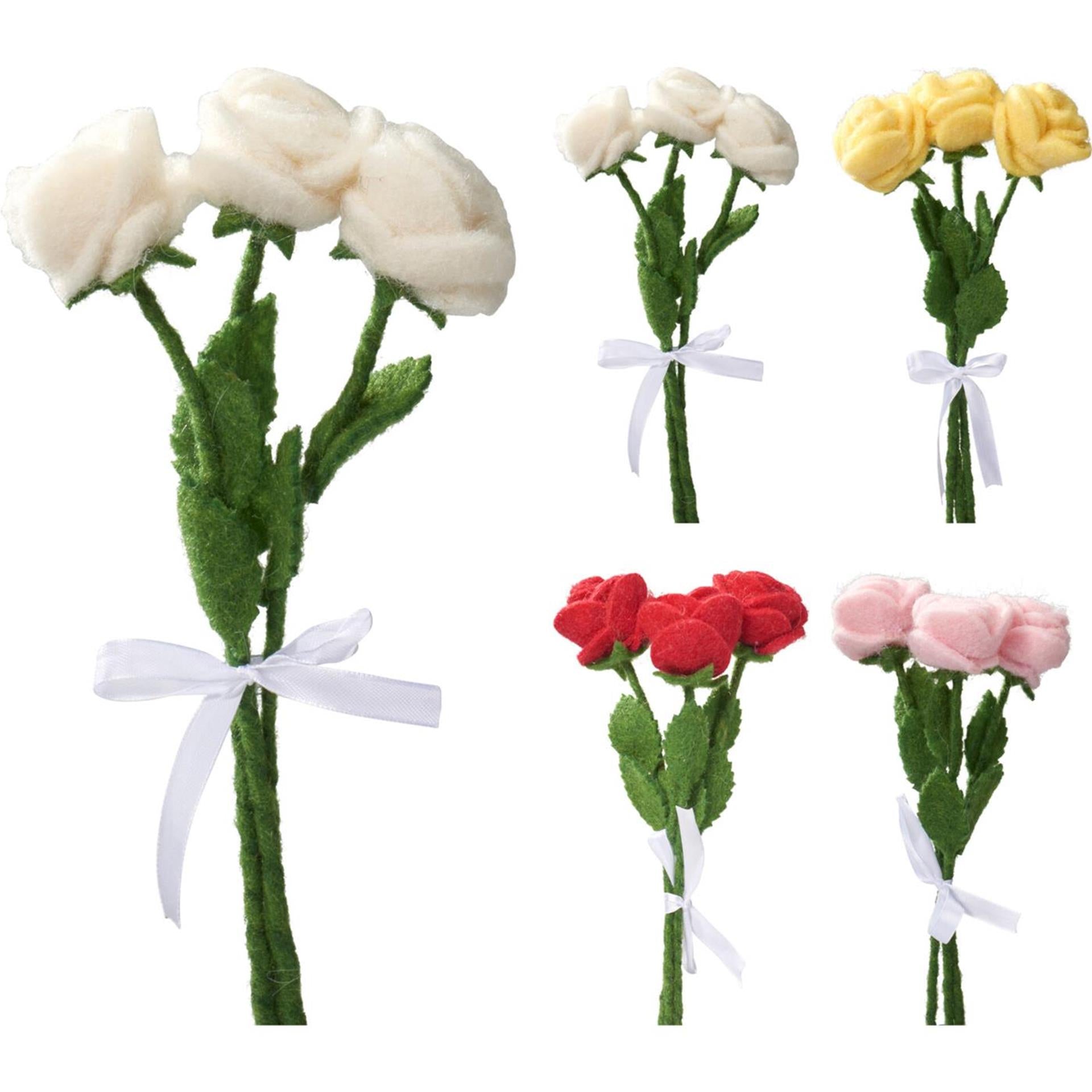 Rosenstrauß à 3 Stück aus Filz H24cm