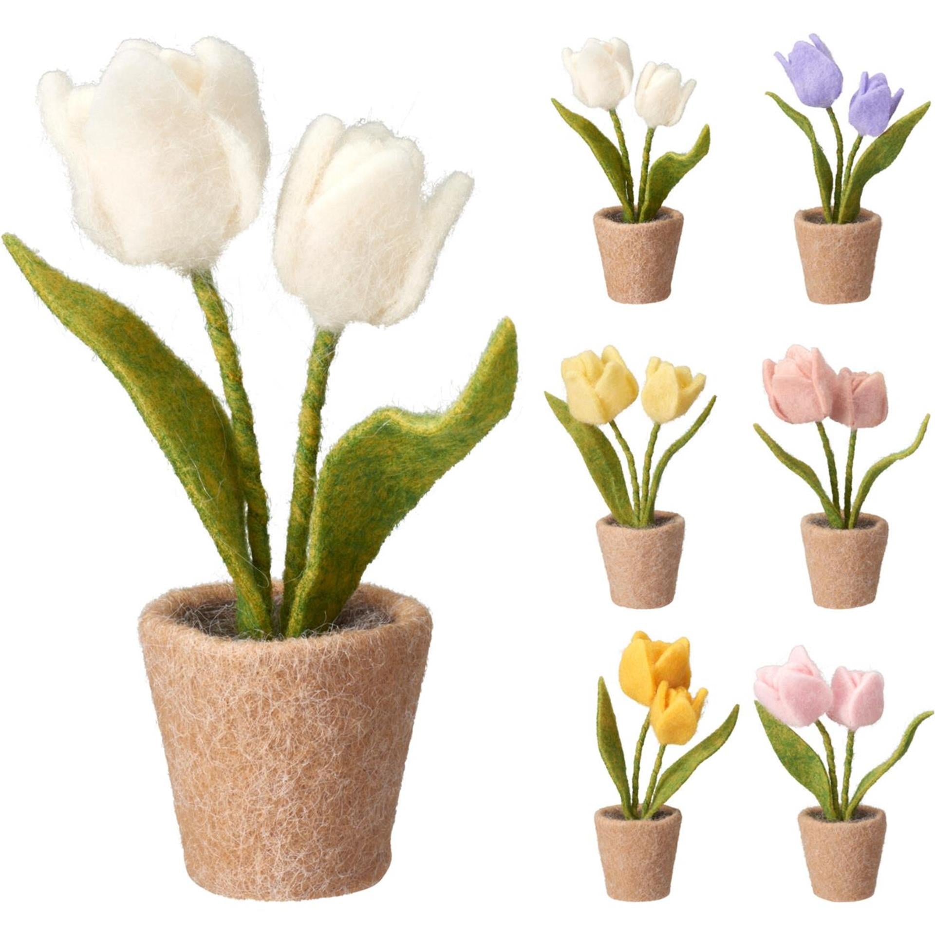 Home-Styling-Tulpen im Topf 19 cm aus Filz