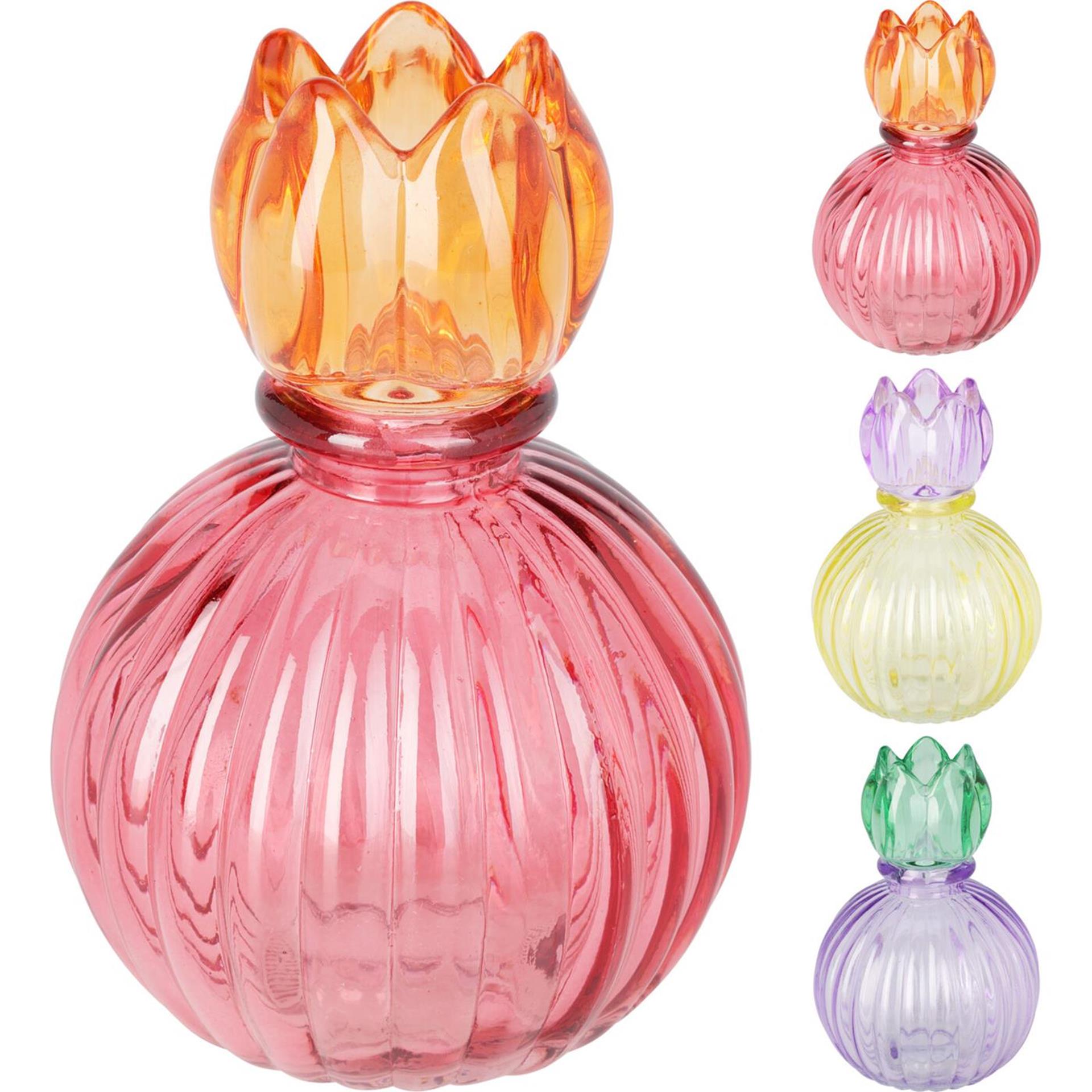 Home Styling Kerzenhalter mit Tulpe 3 sort. Farbe