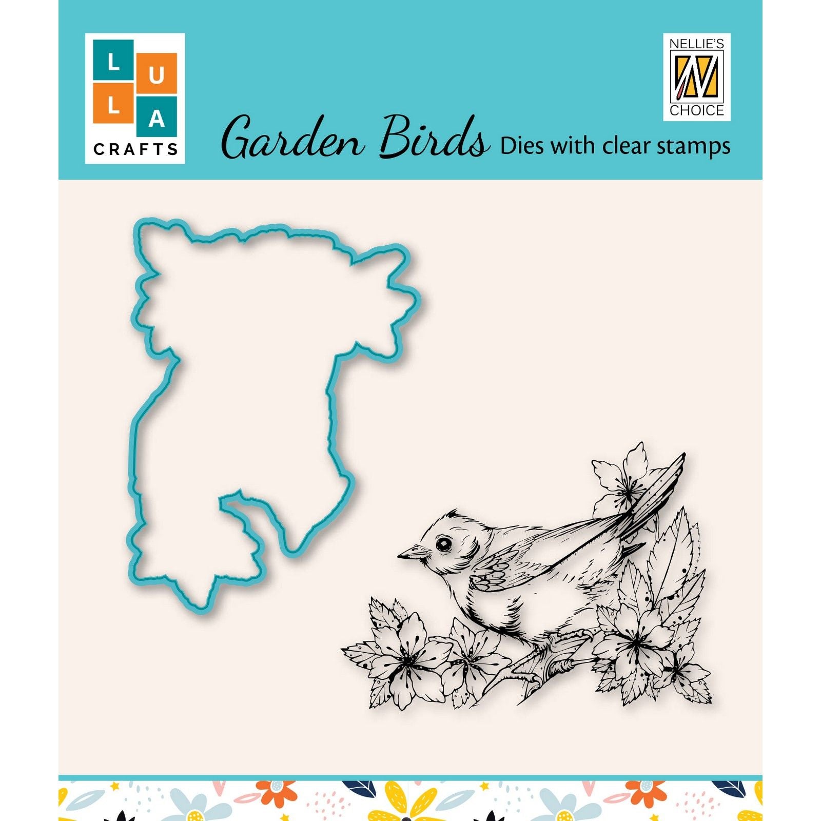 Nellies Wahl • Stanzschablone mit klarem Stempel, Gartenvögel, kleiner Vogel
