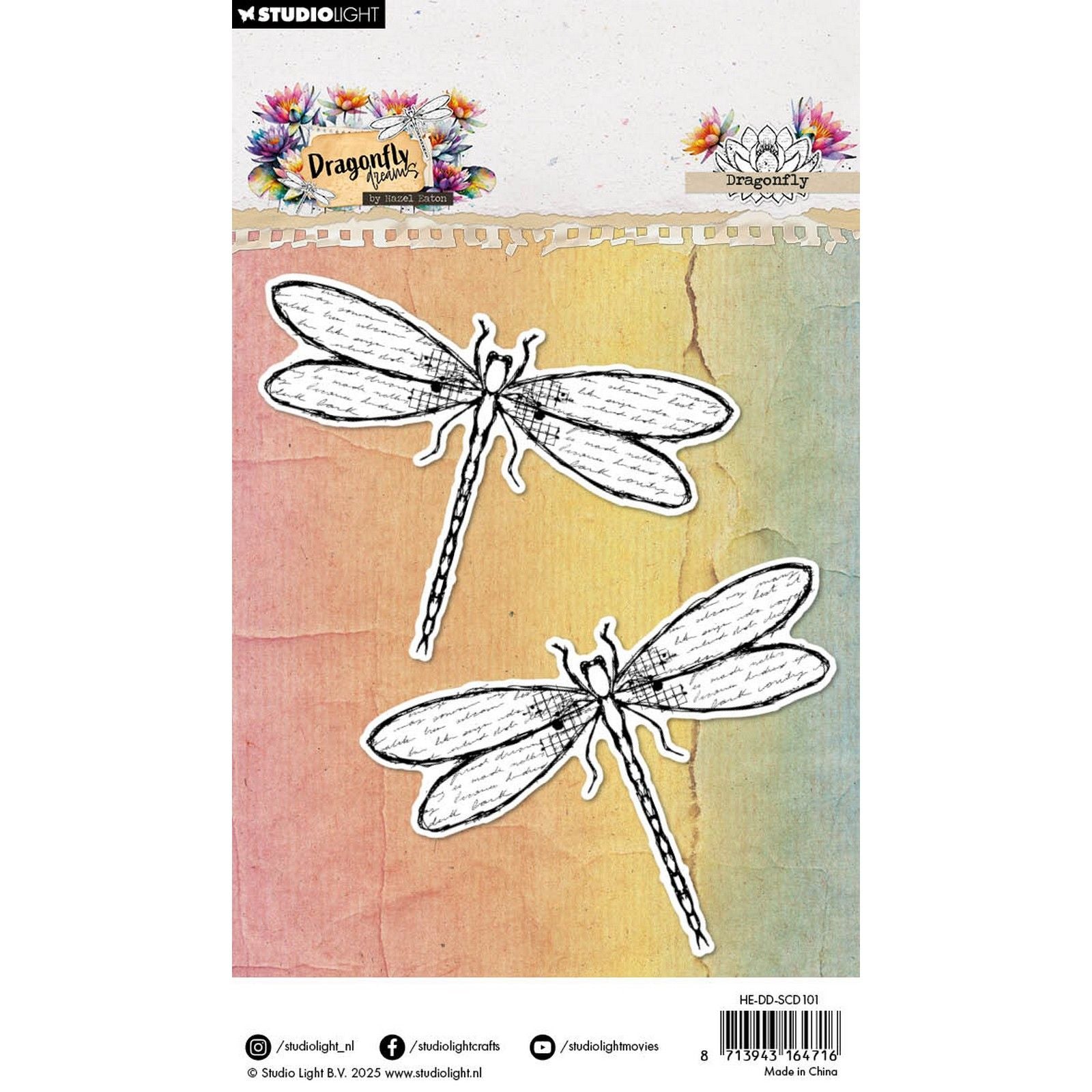 Studiolicht • Hazel Eaton Stempel-Stanzform Libelle Libellenträume 90x136x1mm 2 Stück