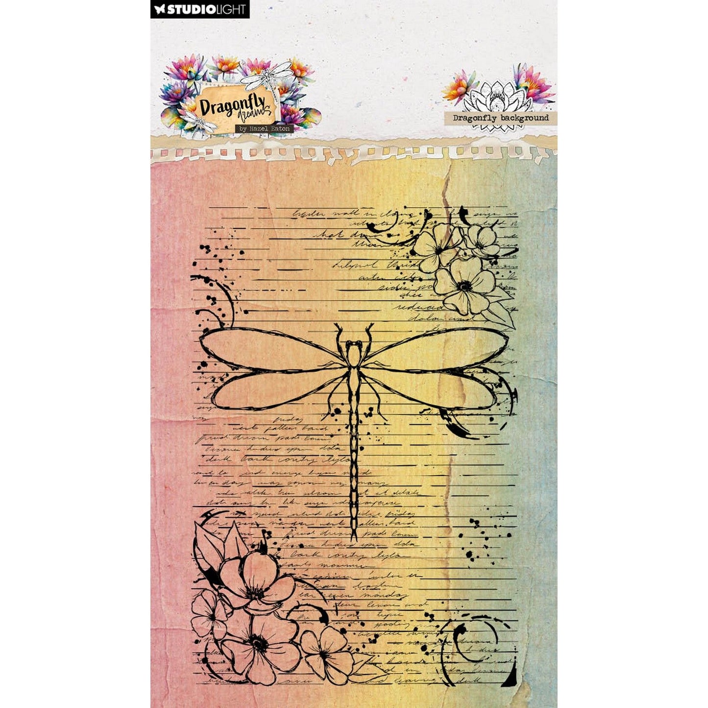 Studiolicht • Hazel Eaton Clear Stamp Libelle Hintergrund Libellenträume 93x136x3mm