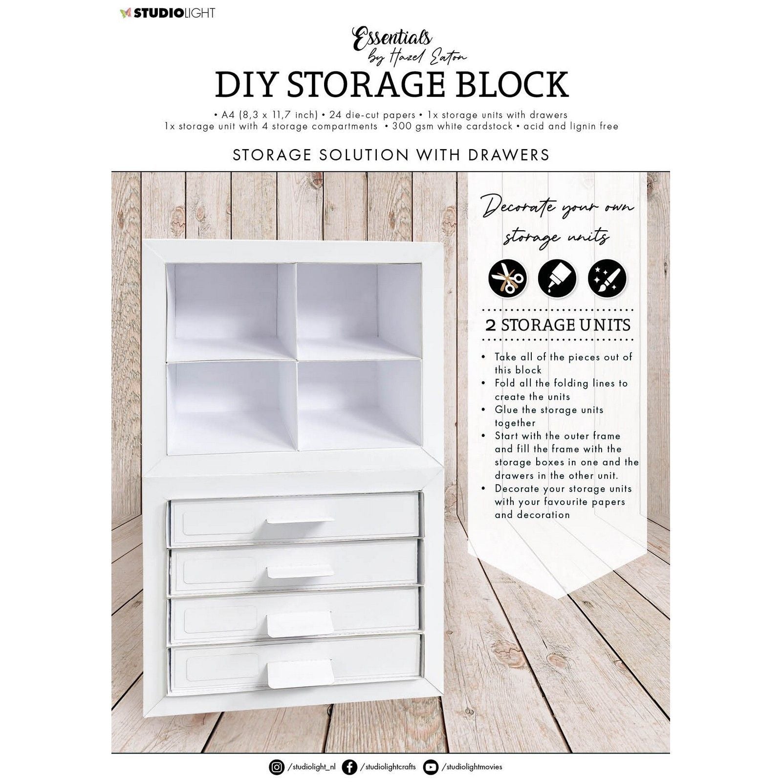 Studio Light • Essentials DIY-Aufbewahrungsblock-Schubladeneinheiten