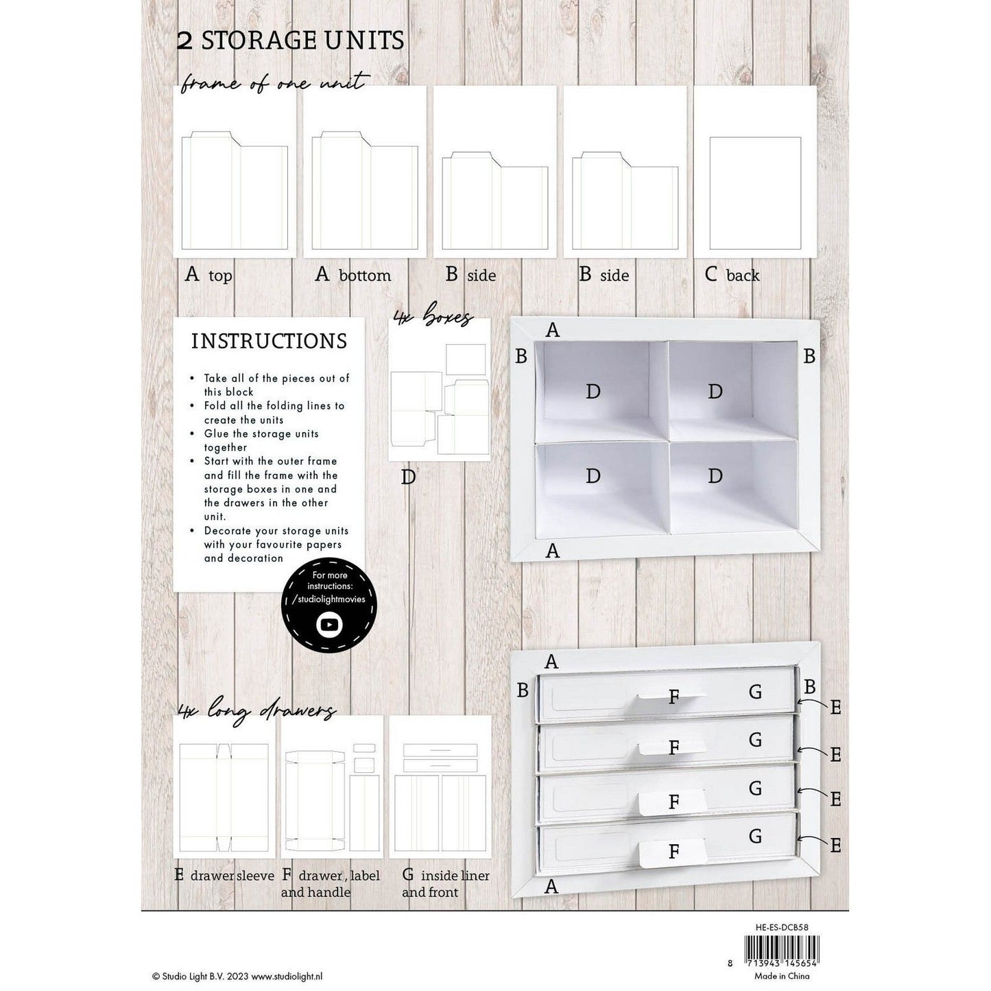 Studio Light • Essentials DIY-Aufbewahrungsblock-Schubladeneinheiten