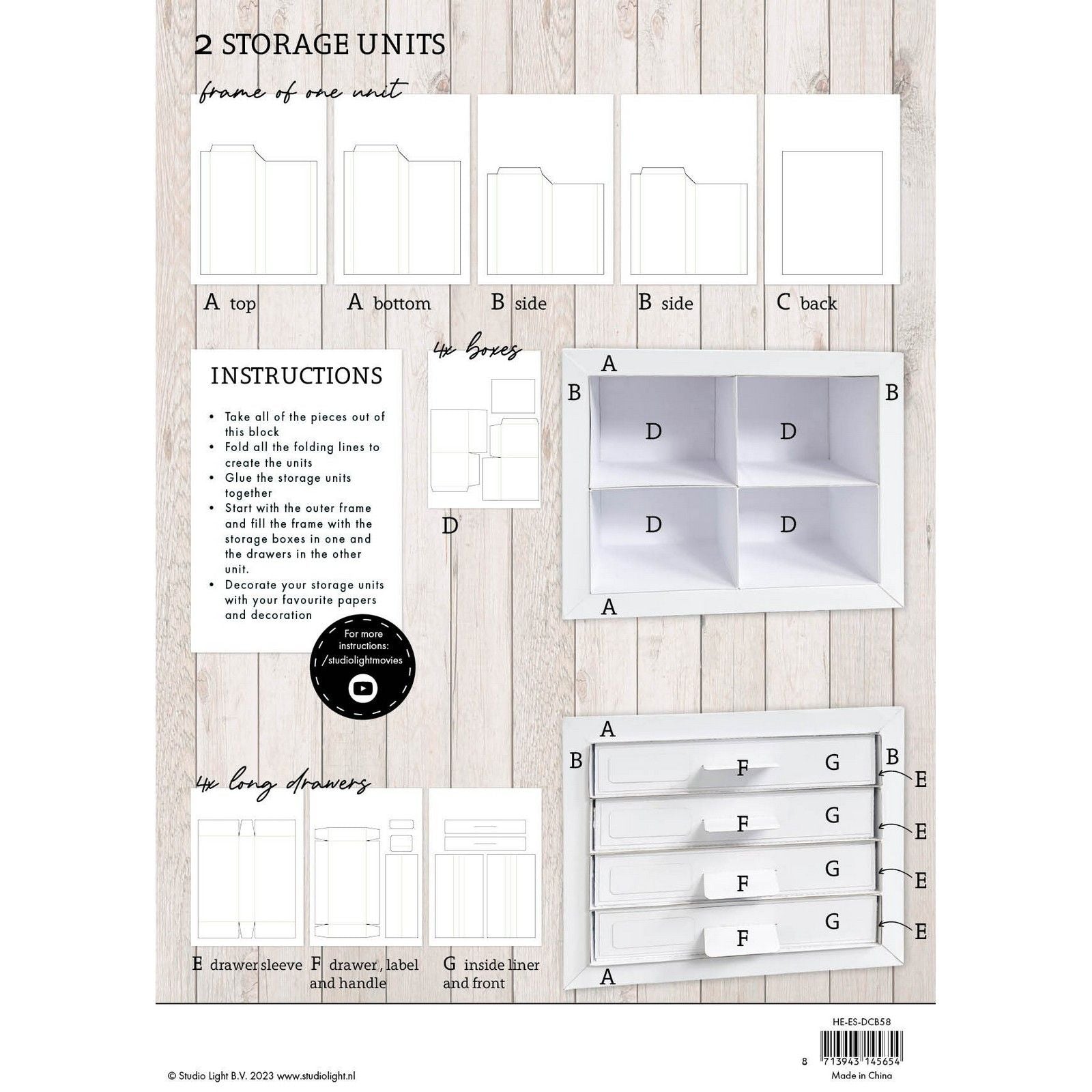 Studio Light • Essentials DIY-Aufbewahrungsblock-Schubladeneinheiten