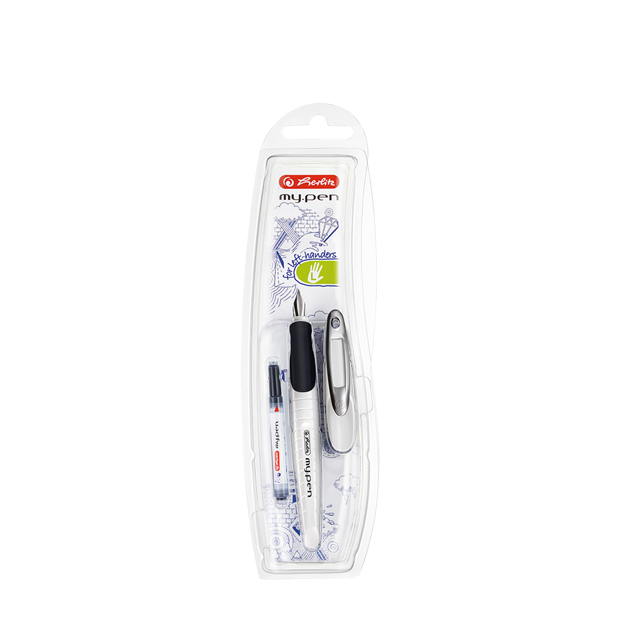 Herlitz Füllfederhalter my.pen für Linkshänder weiß