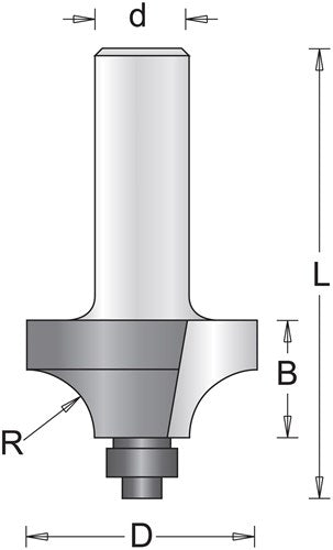 Hikoki-Zubehör 8 mm Abrundungsfräser mit Unterlager 19,1 x 49 x 3,2 – 754102