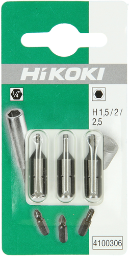 Hikoki Zubehör Bits 1 4 Sechskant 1,5 2 2,5 mm 4100306