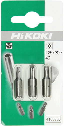 Hikoki-Zubehör-Bits mit Loch 1 4 Torx Tx25 30 40 – 25 mm 4100305