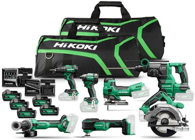 Hikoki kc18h7a 505 18v Vorteilspack | 7 x 18-V-Maschinen | 5 x 5,0 Ah Akku und Schnellladegerät | im Koffer – kc18h7a-505