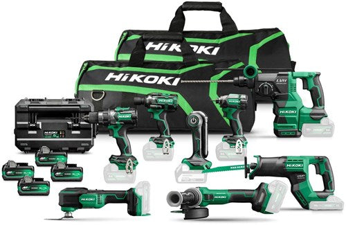 Hikoki kc18h8a-mva4 | Multivolt-Batterie-Kombinationsset 18 V, 8 Maschinen im Tragekoffer (4 x 5,0 Ah MV A-Batterie + UC18YTSL-Ladegerät) – KC18H8A-MVA4