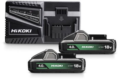 Hikoki uc18yfslwez Netzteil | 2 x Batterie 4,0 Ah 18 V BSL1840M | Ladegerät uc18yfsl uc18yfslwez