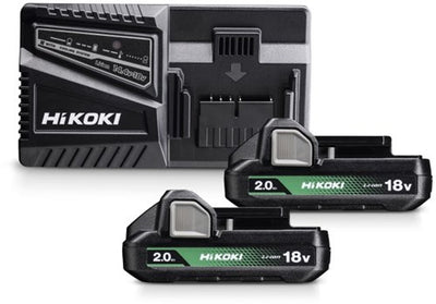 Hikoki uc18yfslwfz Netzteil | 2 x Batterie 2,0 Ah 18 V BSL1820M | Ladegerät uc18yfsl uc18yfslwfz