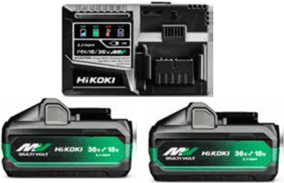Hikoki uc18ysl3wjz Booster Pack Multi-Volt – 2 x 8 Ah 18 V 4 Ah 36 V + Schnellladegerät uc18ysl3 – uc18ysl3wjz