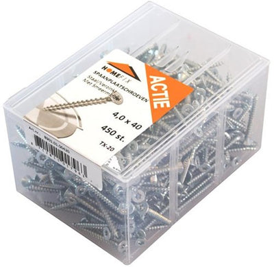 Homefix Action Spanplattenschraube VZ PK + Schneidspitze Torx Tx20 4,0x40 | 450 Stück - 8901.01.00420