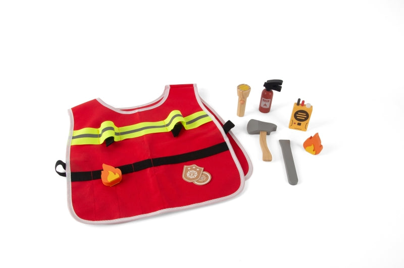 Dantoy Feuerwehr-Set aus Holz im Karton 10-teilig