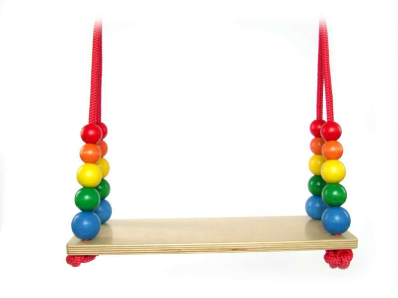 Hess Holzplankenschaukel mit Perlen (Regenbogen)