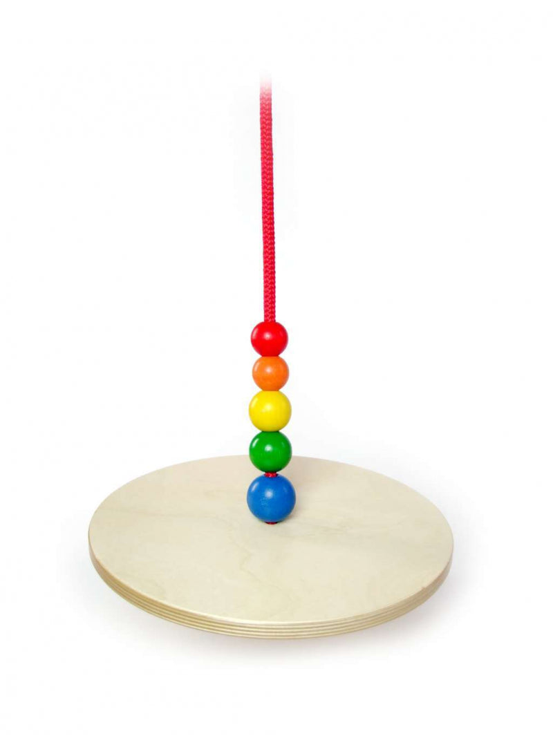 Hess Holzschaukel rund mit Regenbogenperlen