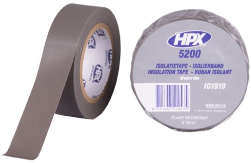 Hpx PVC-Isolierband | grau | 19 mm x 10 m – ig1910 – ig1910