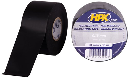 Hpx PVC-Isolierband | schwarz | 50 mm x 33 m – ib5033 | 24 Stück ib5033