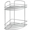 Metaltex Metaltex Onda Badezimmer Eckregal 2 Stockwerke 22x22x35 cm Silber