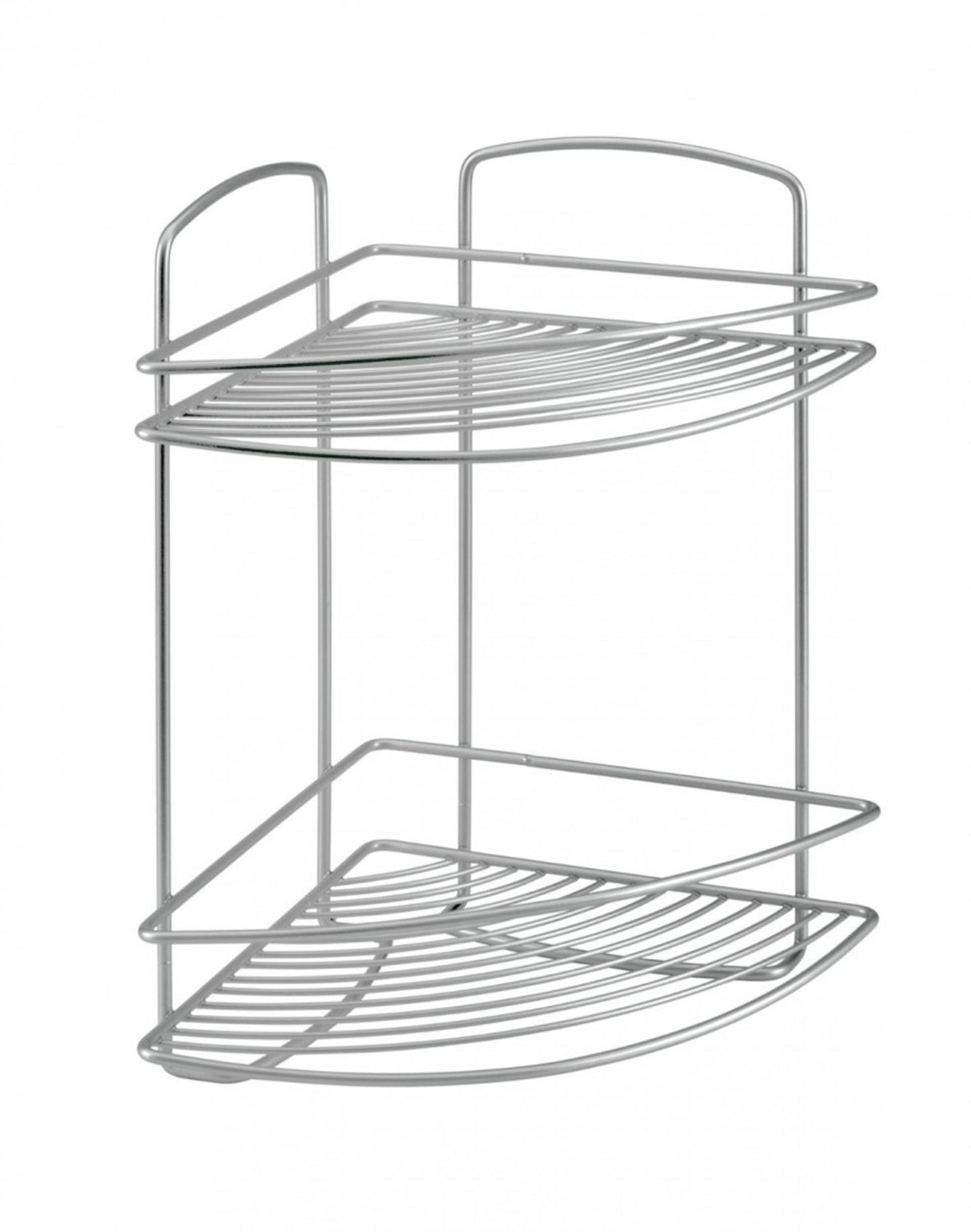 Metaltex Metaltex Onda Badezimmer Eckregal 2 Stockwerke 22x22x35 cm Silber