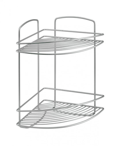 Metaltex Metaltex Onda Badezimmer Eckregal 2 Stockwerke 22x22x35 cm Silber