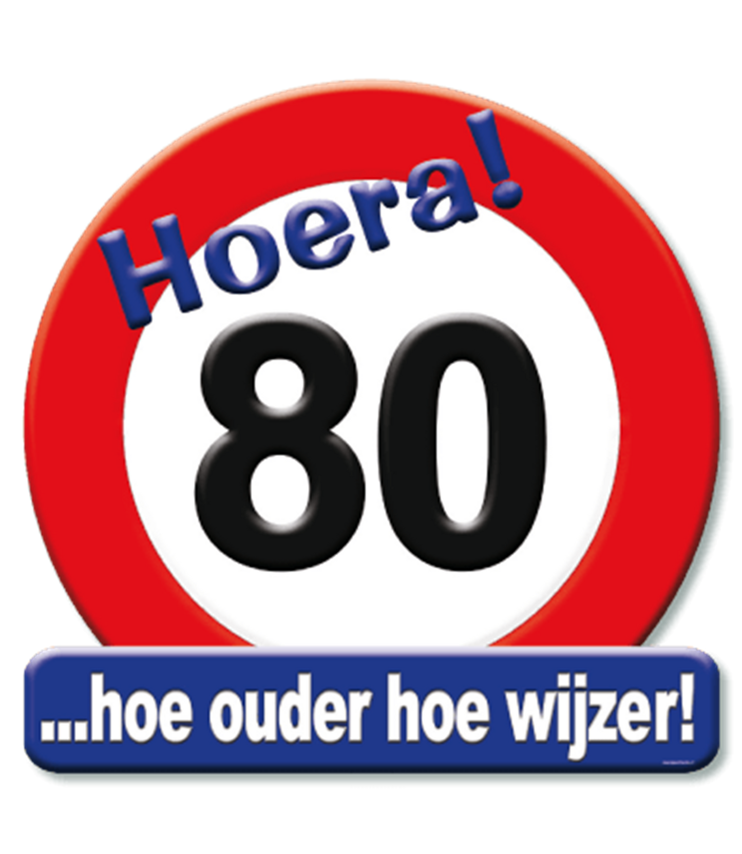 Paperdreams Kronenschild Verkehrsschild 80 Jahre 50cm