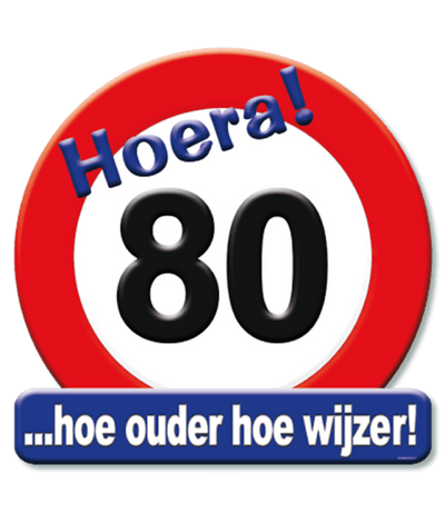 Paperdreams Kronenschild Verkehrsschild 80 Jahre 50cm