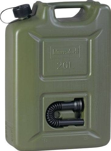 Hunersdorff-Kraftstoffkanister | Fassungsvermögen 20 l | olivgrünes HDPE | L350xB165xH495mm | 1 Stück - 802000 - 802000