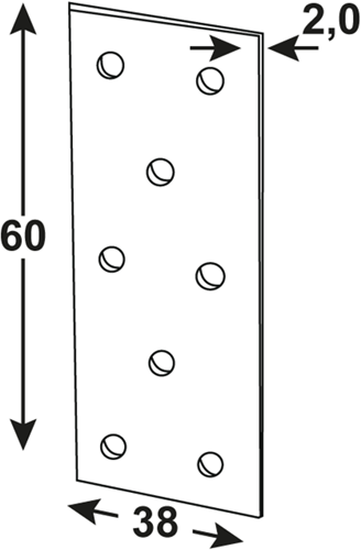 Connex-Anschlussplatte 60x38x2 vz - hv1530