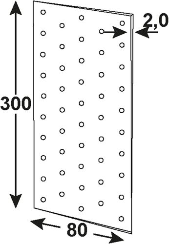 Connex-Lochplatte 80x300x2 vz - hv2070