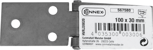 Connex Tischscharnier 100x30 Edelstahl - hvrj20020