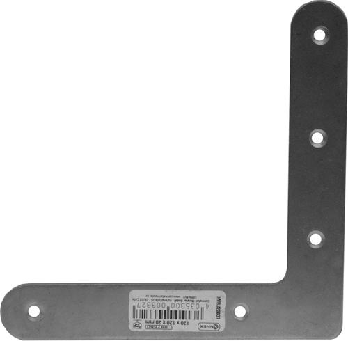 Connex flach quadratisch - Eckverbinder Edelstahl - 120x120x20 - hvrj20031