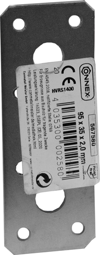 Connex-Verbindungsplatte 92x35x2 Edelstahl - HVRS1400