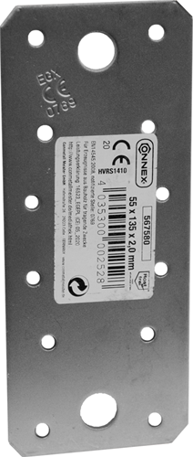 Connex-Verbindungsplatte 135x55x2 Edelstahl - HVRS1410