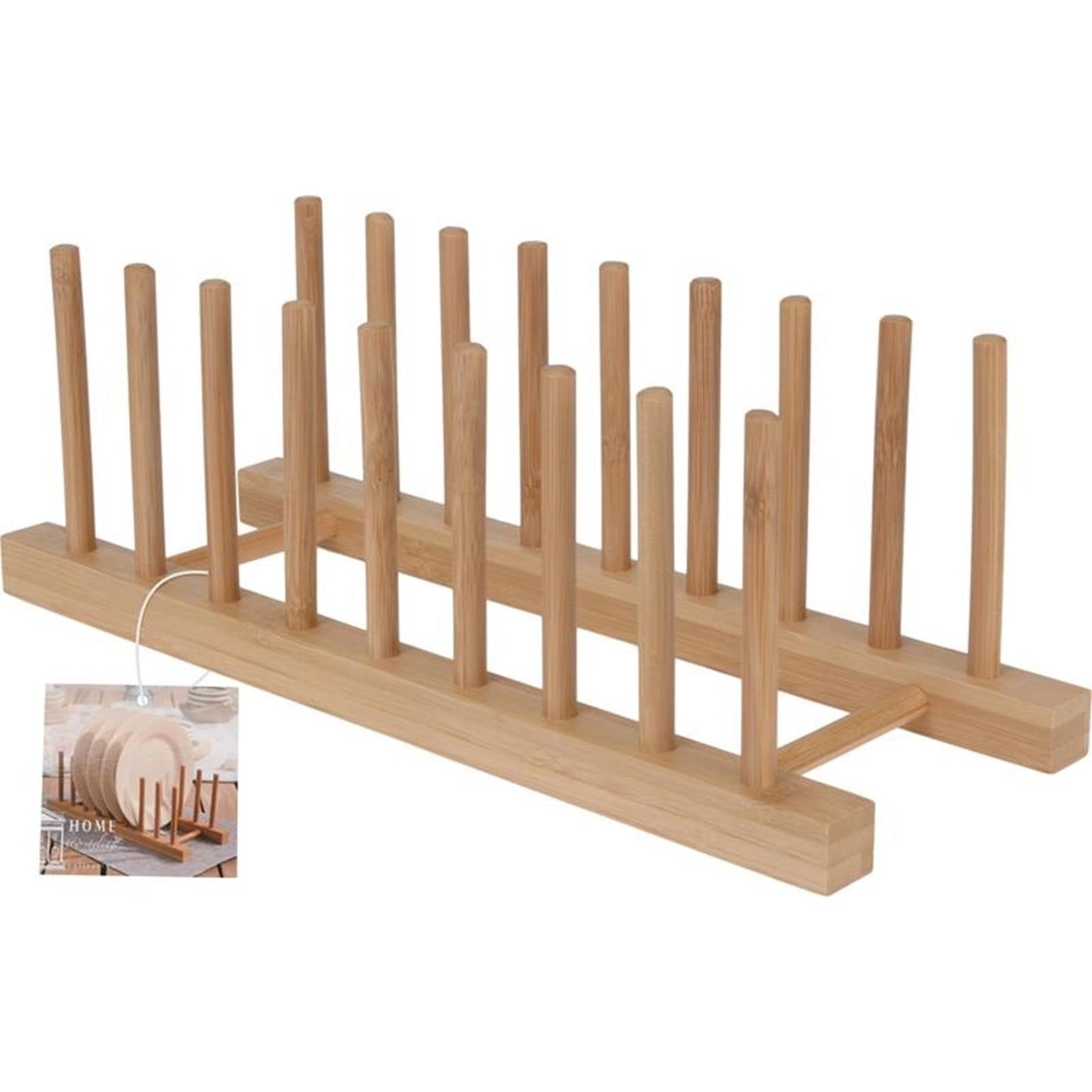 Home Styling Tellerhalter Bambus 34x13,5x12cm