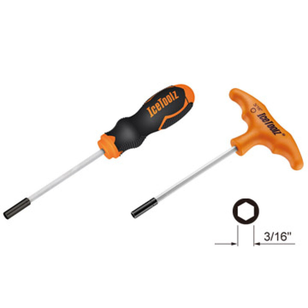 ICetoolz Spaak Nippelschlüssel Set 12A5 für 3 16 (Sechseck) Nippels