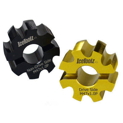 Icetoolz Tretlager-Werkzeug-Gewindebohrer-Set T47 BB M47 x 1,0, E173D