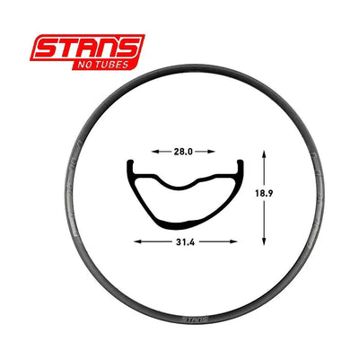 Stans Notubes Felgenbogen MK4 29 32h schwarz grau snt