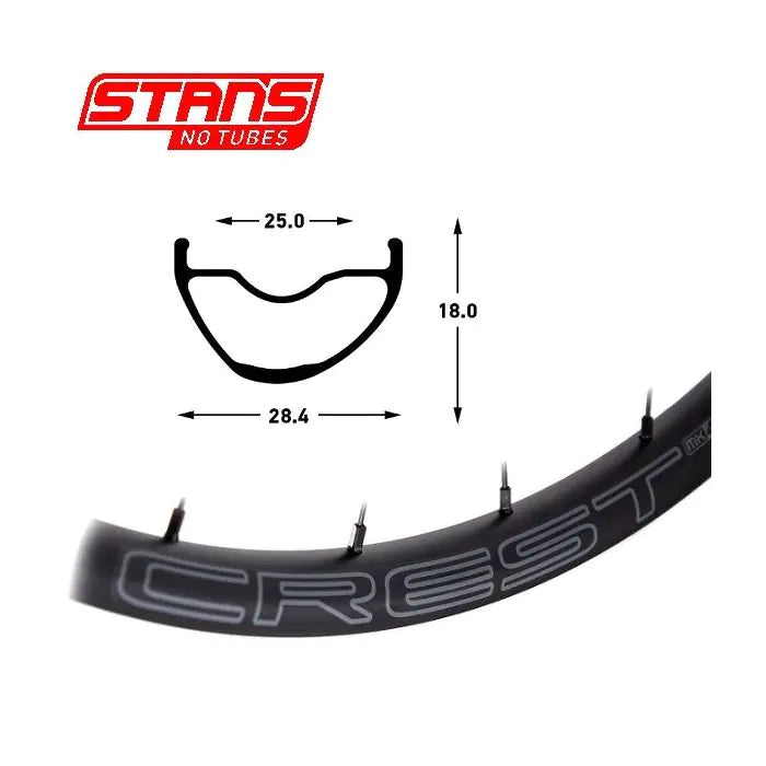 Stans Notubes Stan's Crest MK4 Felge – 29'' – 32 Loch – Schwarzgrau
