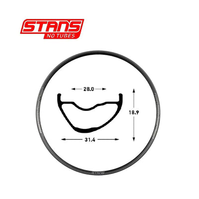 Stans Notubes Felgenbogen MK4 27,5 650b 32h schwarz grau snt