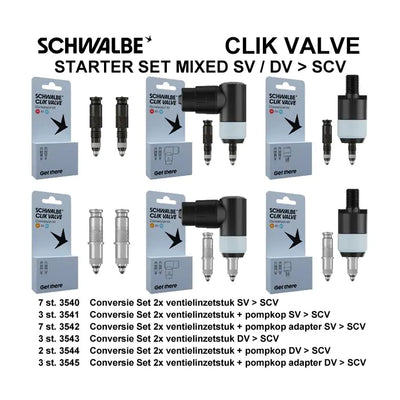 Schwalbe Starterskit Clik gemischtes Binnen -Ventil (25st)