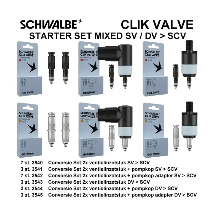 Schwalbe Starterskit Clik gemischtes Binnen -Ventil (25st)