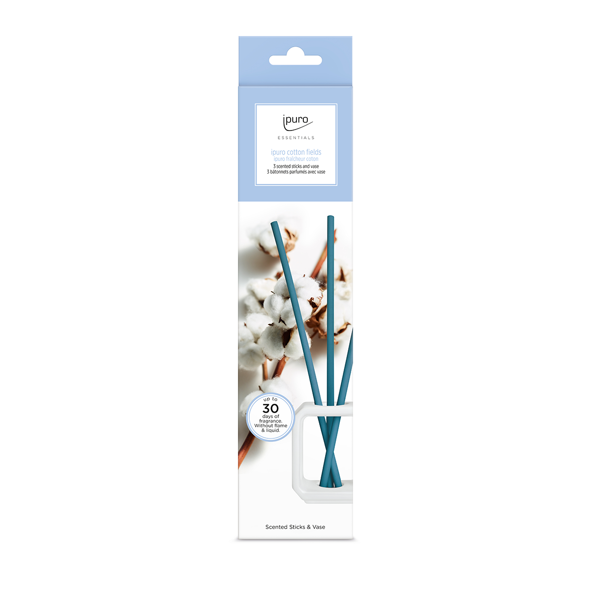 Ipuro ipuro Duft Sticks Vase -Set -Baumwollfelder weiß