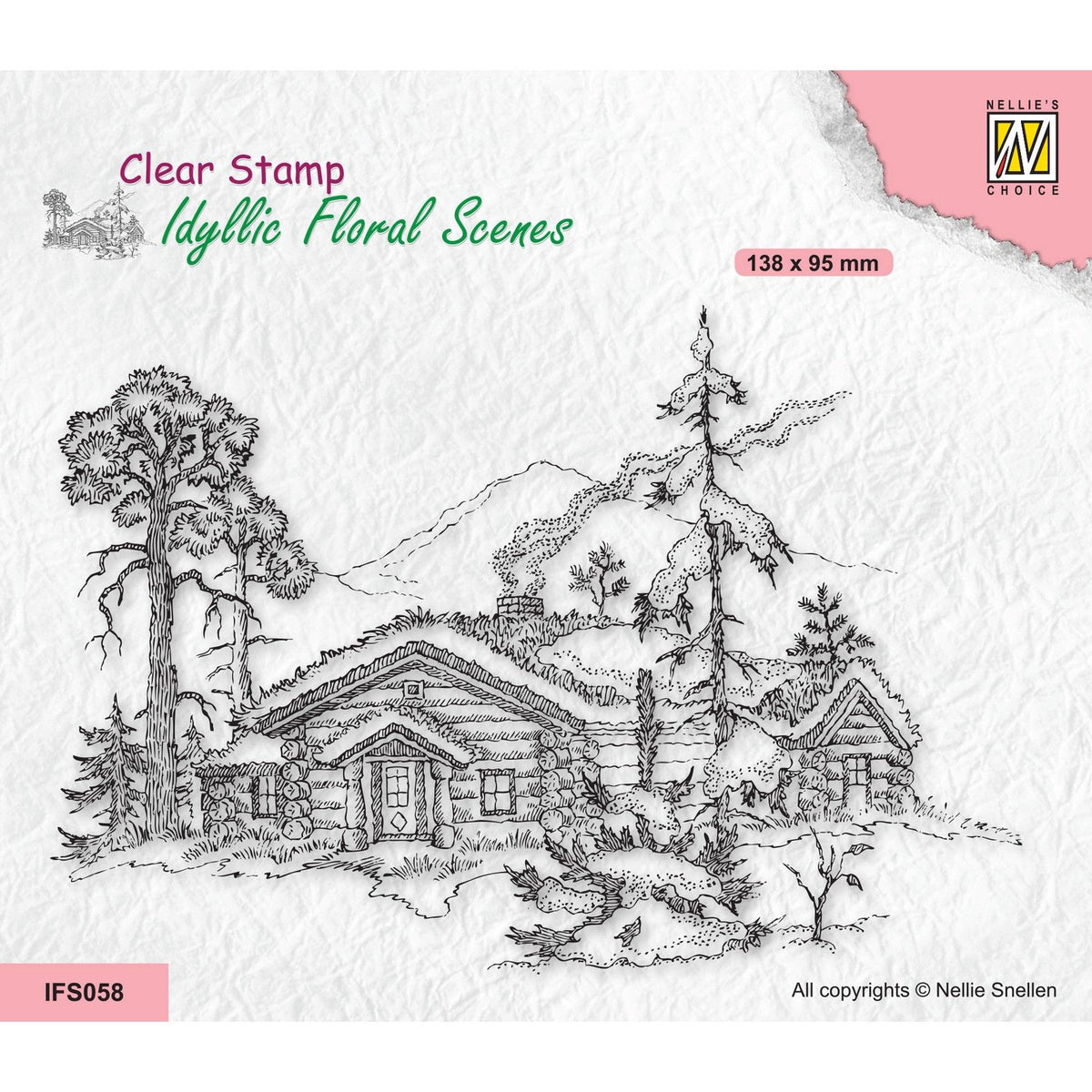Nellies Wahl • idyllische Blumenszenen, klarer Stempel, winterliche Szene mit Haus