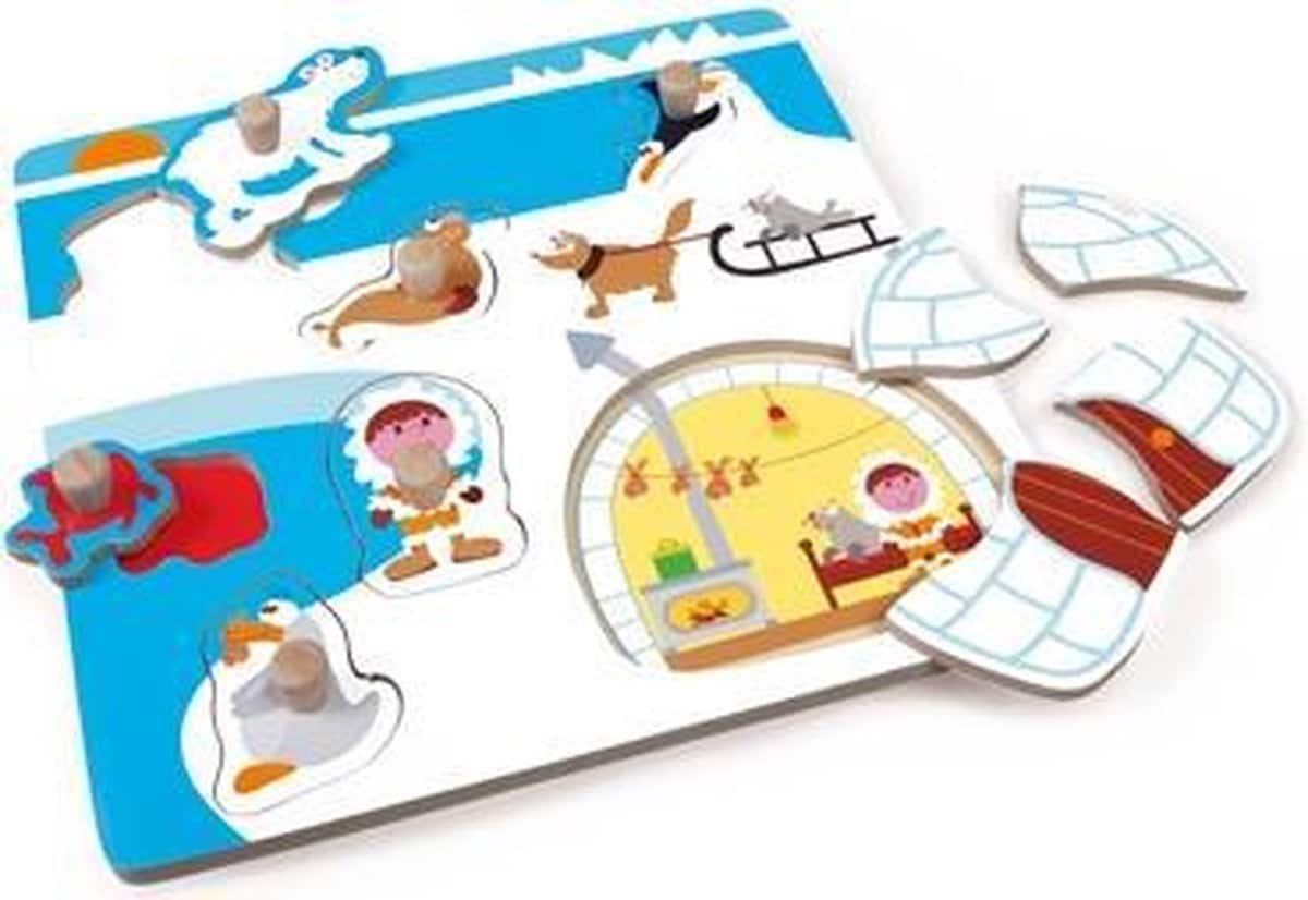 Kratzer -Holz -Puzzle mit Iglo